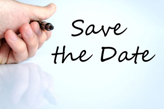 Save the date text concept isolated over white background