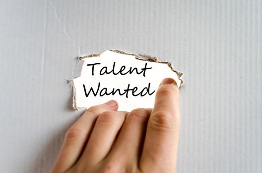 Talent wanted text concept isolated over white background