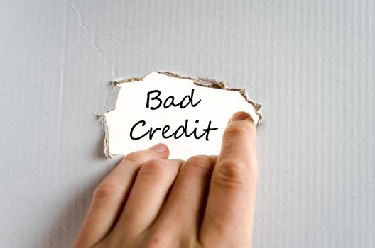 Bad credit text concept isolated over white background