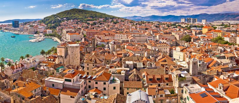 City of Split historic city core aerial view, Dalmatia, Croatia