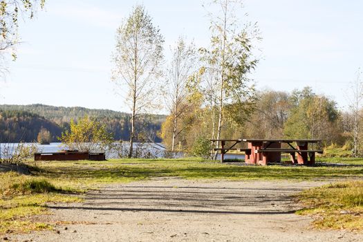 Resting Place by Swedish River in Umeå.