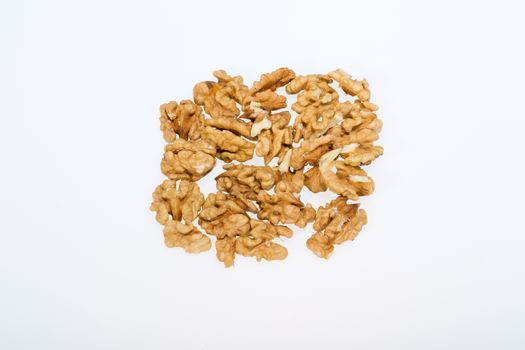  cracked walnut isolated on the white background 