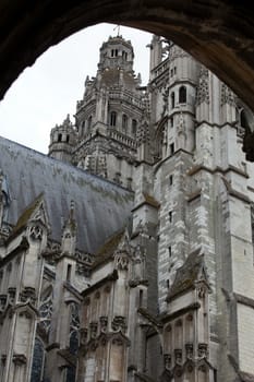 Gothic cathedral of Saint Gatien in Tours, Loire Valley  France