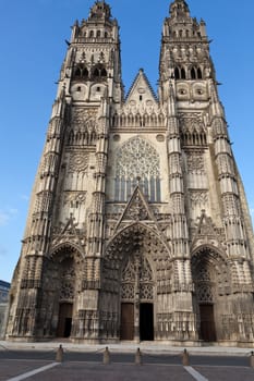 Gothic cathedral of Saint Gatien in Tours, Loire Valley  France