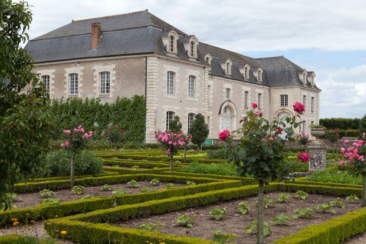 Kitchen garden in  Chateau de Villandry. Loire Valley, France 