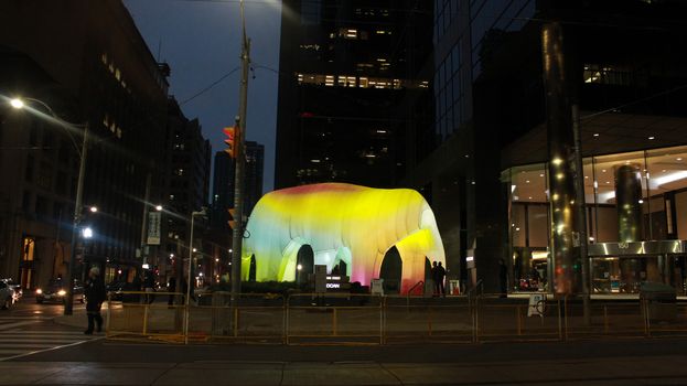 CANADA, Toronto:  The Light Cave, a stand-alone sculpture by FriendsWithYou took over the financial district as arts festival Nuit Blanche took over downtown Toronto from sunset to sunrise on October 3 to 4, 2015.