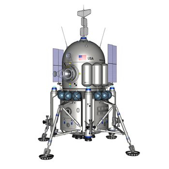 America lander isolated in white background - 3D render
