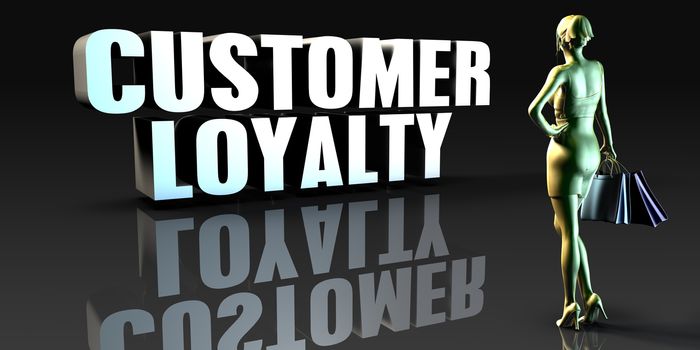 Customer Loyalty as a Concept with Lady Holding Shopping Bags