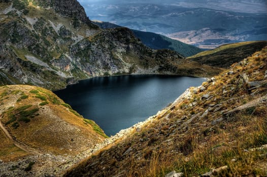 alpine lake, beautifull landscape view - hdr shoot