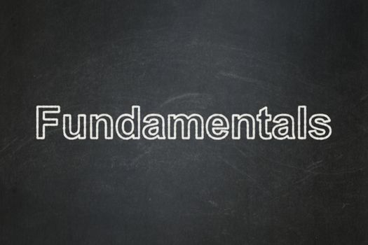 Science concept: text Fundamentals on Black chalkboard background