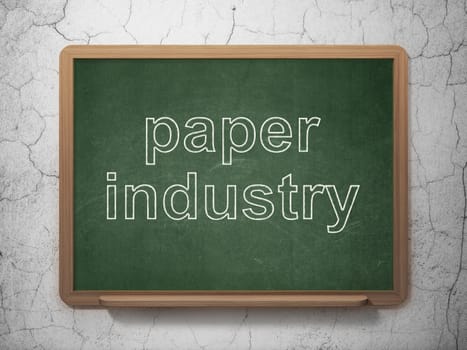 Industry concept: text Paper Industry on Green chalkboard on grunge wall background