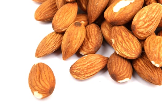 Almond nuts isolated.