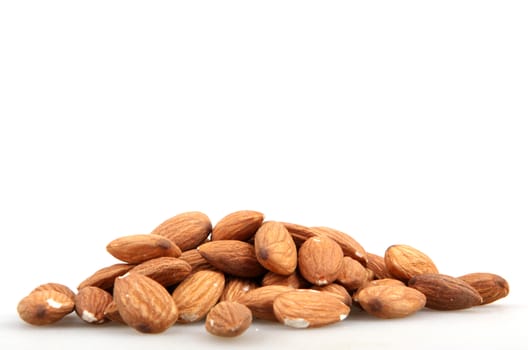 Almond nuts isolated.