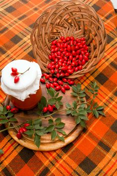 Rose hips prepare delicious jam a lot of vitamin C.