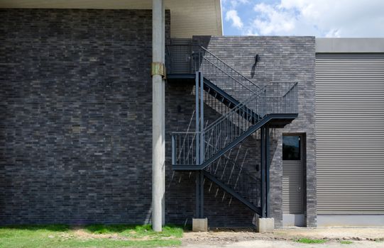 Fire escape staircase on the external wall of a building