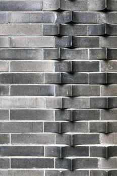 Extruded brick wall, horizontal arrangements