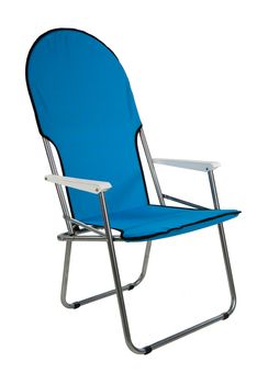 Camping and garden furniture on isolated studio background