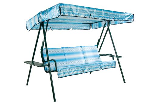 Camping and garden furniture on isolated studio background