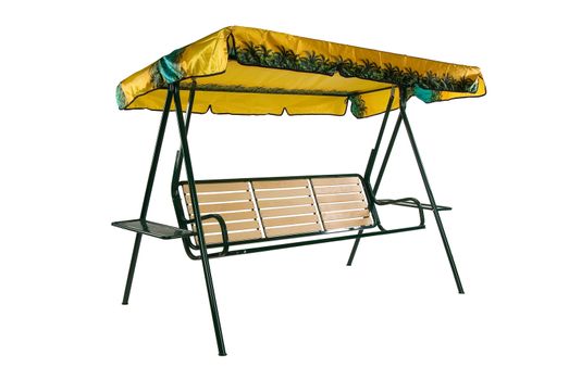 Camping and garden furniture on isolated studio background