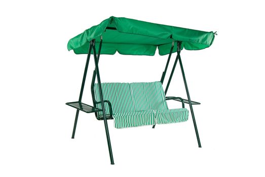 Camping and garden furniture on isolated studio background