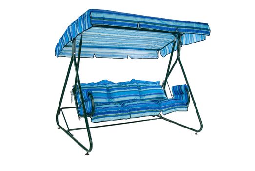 Camping and garden furniture on isolated studio background