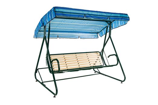 Camping and garden furniture on isolated studio background
