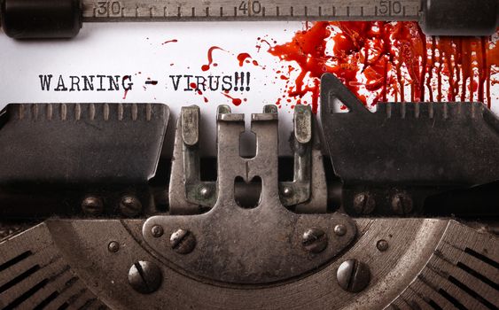 Bloody note - Vintage inscription made by old typewriter, Virus