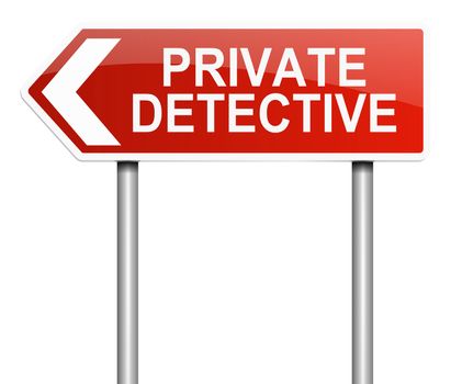 Illustration depicting a sign with a private detective concept.