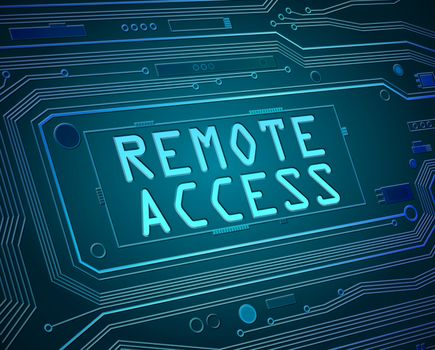 Abstract style illustration depicting printed circuit board components with remote access concept.