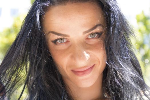 Photo of European woman with black hair