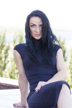 Photo of European woman with black hair