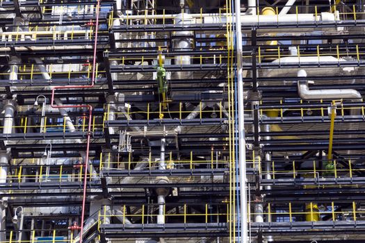 Industrial texture of refinery tower for making gasoline