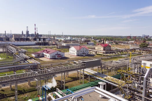 Landscape with big refinery complex at daylight
