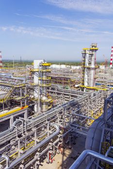 Landscape with big refinery complex at daylight