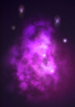 Far being shone nebula and star field against space. "Elements of this image furnished by NASA".