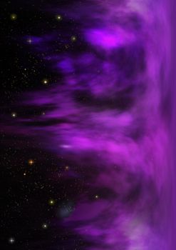 Far being shone nebula and star field against space. "Elements of this image furnished by NASA".