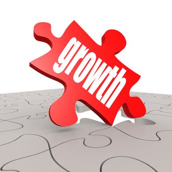 Growth word with puzzle background image with hi-res rendered artwork that could be used for any graphic design.
