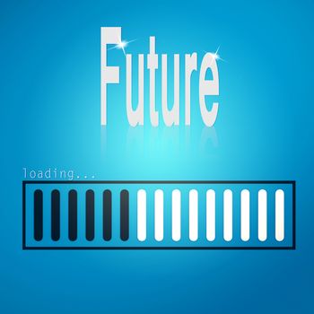 Future blue loading bar image with hi-res rendered artwork that could be used for any graphic design.