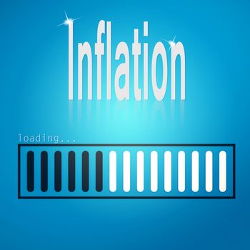 Inflation blue loading bar image with hi-res rendered artwork that could be used for any graphic design.