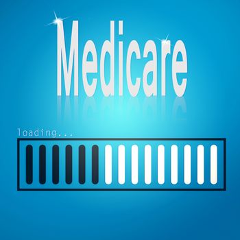 Medicare blue loading bar image with hi-res rendered artwork that could be used for any graphic design.