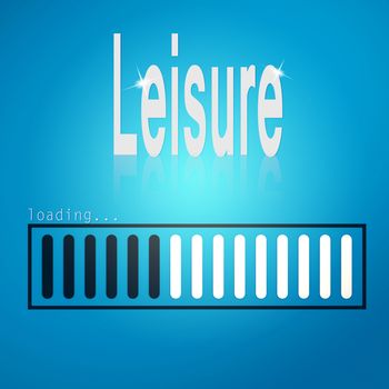 Leisure blue loading bar image with hi-res rendered artwork that could be used for any graphic design.