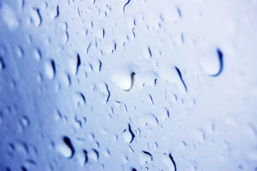 Drops. Close up of drops on glass.