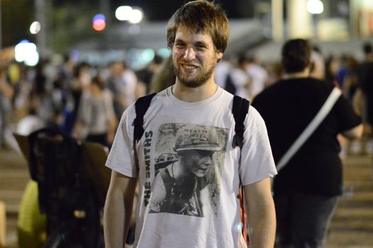 ISRAEL, Tel Aviv: An estimated 10,000 people marched in Tel Aviv for animal rights on October 3, 2015. 	In the largest-ever protest in Israel and the third annual protest under the name The Animal Rights March various struggles concerning animal protection united: wild life, animal testing, fur, street cats and dogs, and farm animals. 