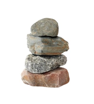 Balance concept. Abstract stack of stones on white background. Clipping path is included