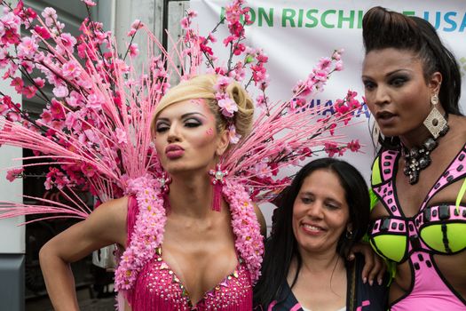 ROME, ITALY - JUNE 13, 2015: Rome hosts a popular Pride celebration - Rome Gay Pride on June 13, 2015.  Rome Gay Pride parade takes place on this day, drawing thousands of spectators and participants 