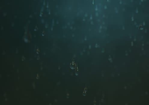 3D rain droplets render
