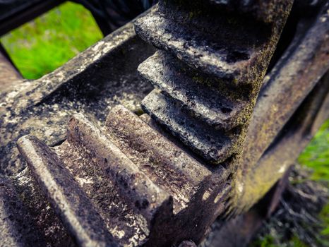 Detail Of An Old Rusty Industrial Boat Winch