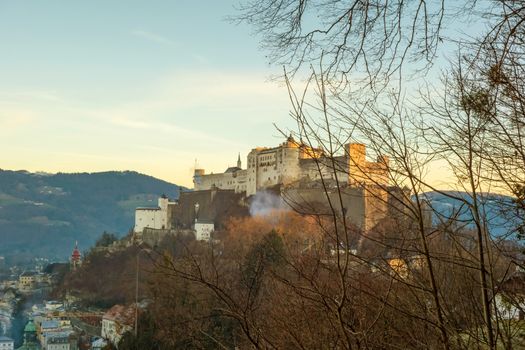 famous Hohensalzburg Fortress in Salzburg, Salzburger Land, Austria