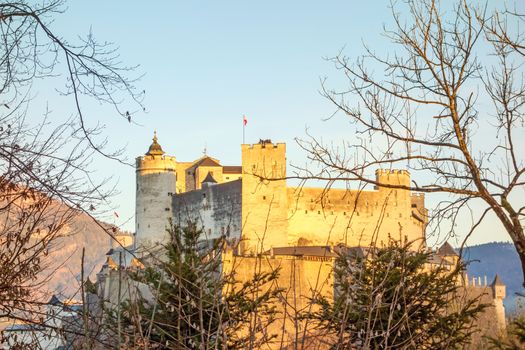 famous Hohensalzburg Fortress in Salzburg, Salzburger Land, Austria