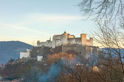 famous Hohensalzburg Fortress in Salzburg, Salzburger Land, Austria